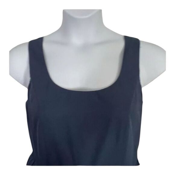 TEVOLIO Blue Sleeveless Sheath Dress Size 10 Ruffle Pleated Hem Casual Zip-Up - Picture 3 of 9